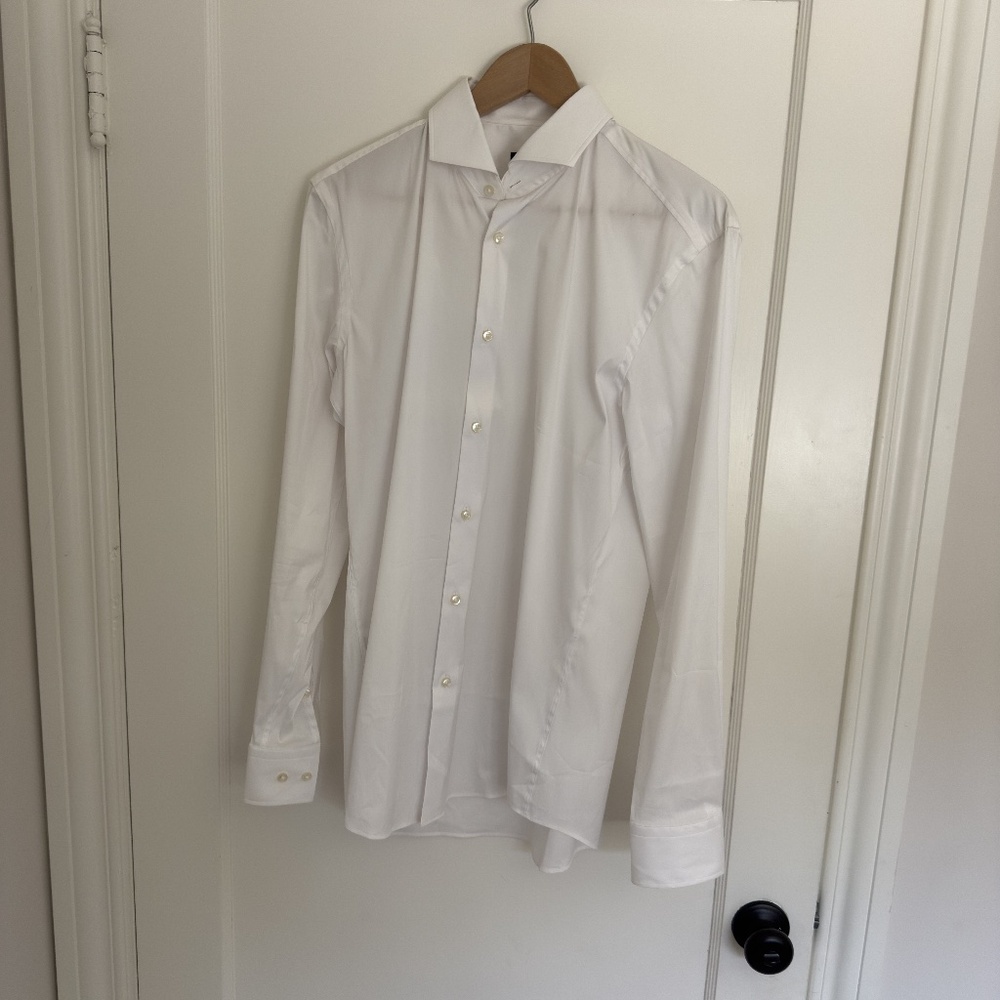 Hugo Boss, white dress shirt, slim fit, 15 1/2, wrinkle free